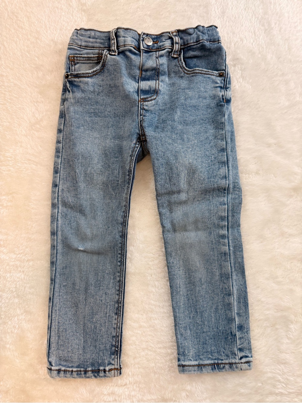 Zara Stretchy Distressed Toddler Straight Light Blue Jeans Size 3-4 Years